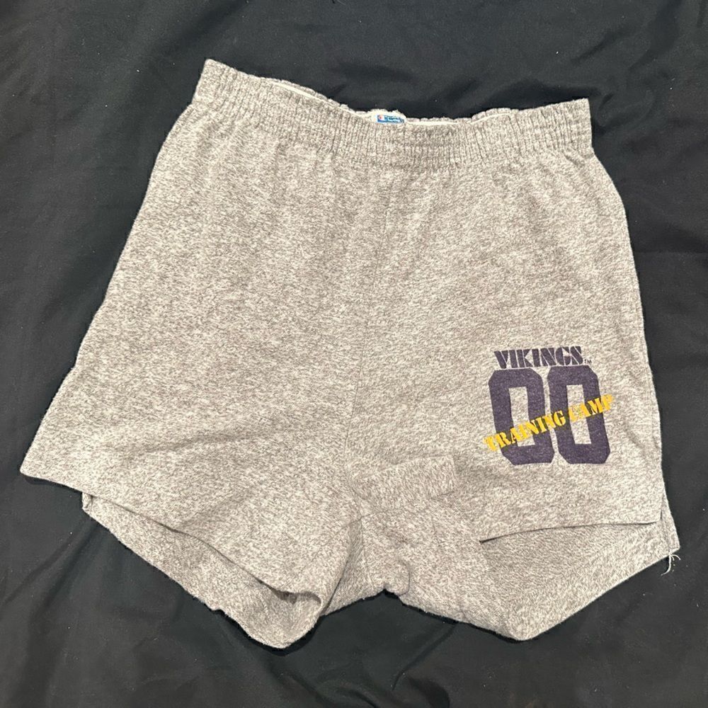 Vintage Vikings training camp shorts fits a woman size small